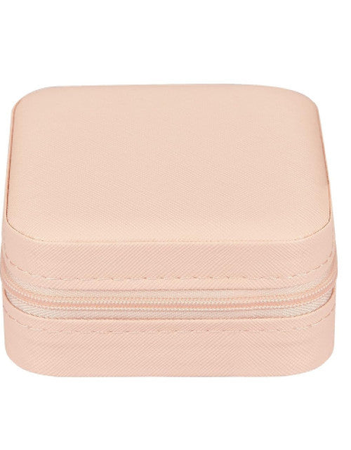 Leather Zipper Portable Storage Box Case with Dividers Container for Rings, Earrings, Necklace